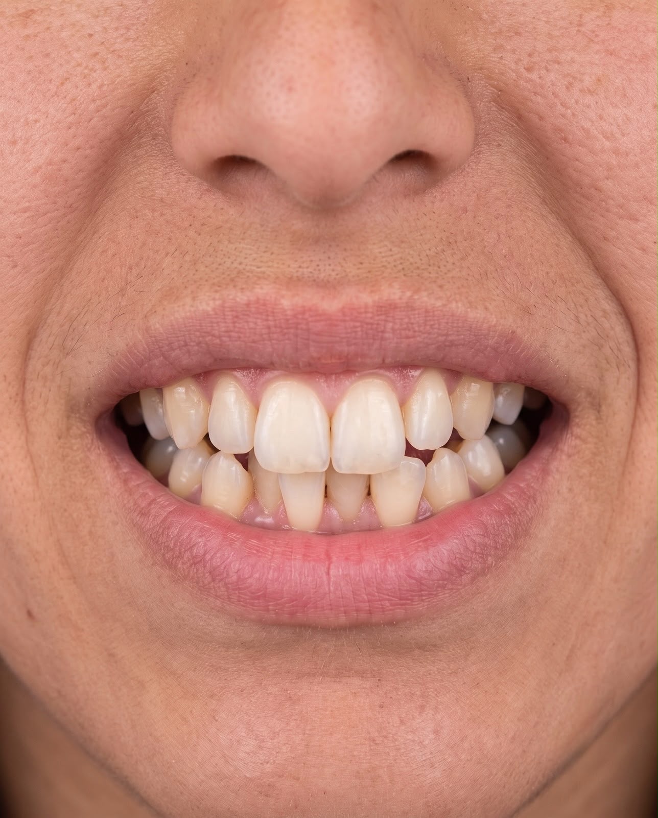 Before orthodontic treatment — crowded teeth